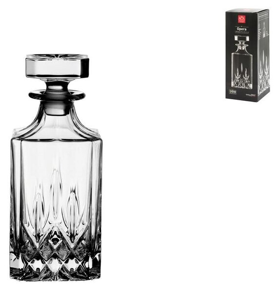 Bottiglia whisky Opera in vetro sonoro Lt 0,75 forma quadra