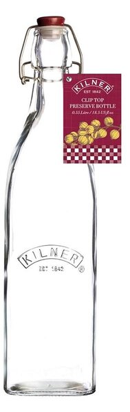 KILNER Bottiglia in vetro trasparente con chiusura clip Lt 0,55