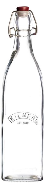 KILNER Bottiglia in vetro trasparente con chiusura clip Lt 1