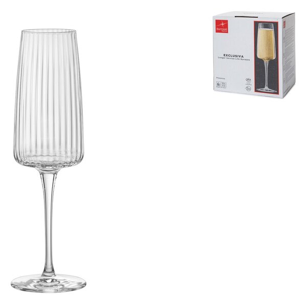 BORMIOLI ROCCO Set 6 calici Exclusiva Prosecco in vetro trasparente ottico cl 26