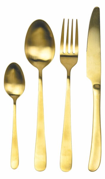 Servizio Set di Posate 24 Pezzi in Acciaio Oro Opaco VdE Tivoli 1996 Round