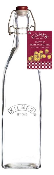 KILNER Bottiglia in vetro trasparente con chiusura clip Lt 0,55