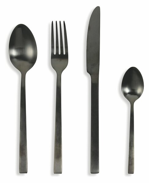 Servizio Set di Posate 24 Pezzi in Acciaio Opaco Nero VdE Tivoli 1996 Lexington