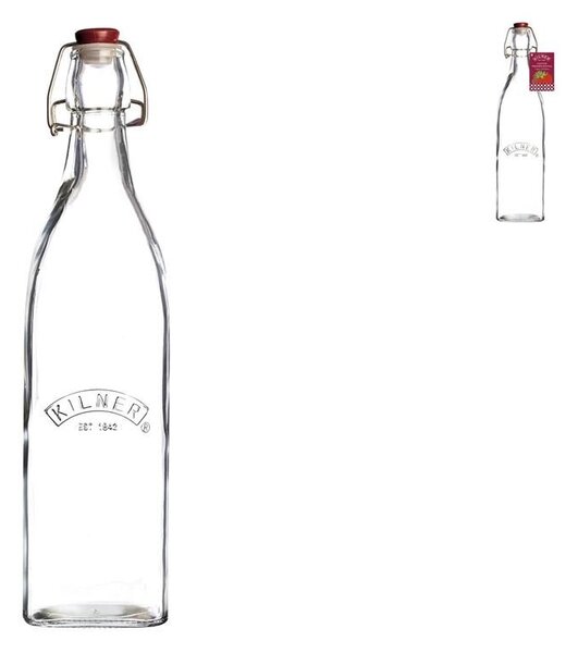 KILNER Bottiglia in vetro trasparente con chiusura clip Lt 1