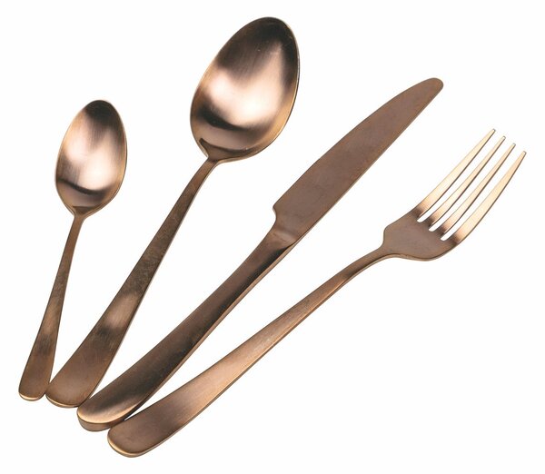 Servizio Set di Posate 24 Pezzi in Acciaio Rame Opaco VdE Tivoli 1996 Round