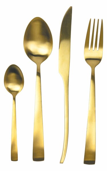 Servizio Set di Posate 24 Pezzi in Acciaio Oro Opaco VdE Tivoli 1996 Park Avenue