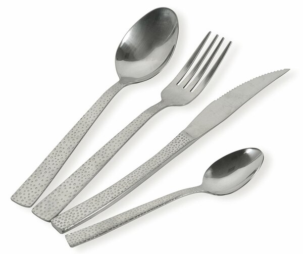 Servizio Set di Posate 24 Pezzi in Acciaio Lucido Silver VdE Tivoli 1996 Stone