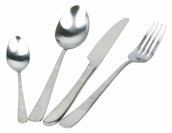 Servizio Set di Posate 24 Pezzi in Acciaio Silver Opaco VdE Tivoli 1996 Round