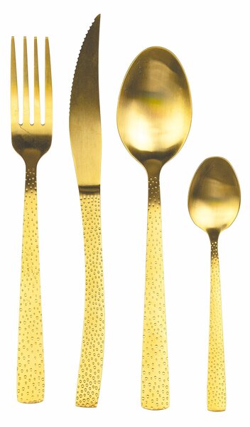Servizio Set di Posate 24 Pezzi Gold Opaco in Acciaio VdE Tivoli 1996 Stone