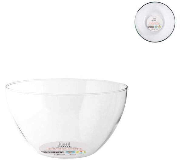 H&H Set 6 Coppa Bowl In Borosilicato Trasparente Cm 11,5
