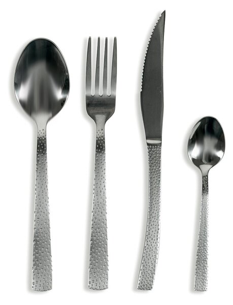 Servizio Set di Posate 24 Pezzi in Acciaio Lucido Silver VdE Tivoli 1996 Stone