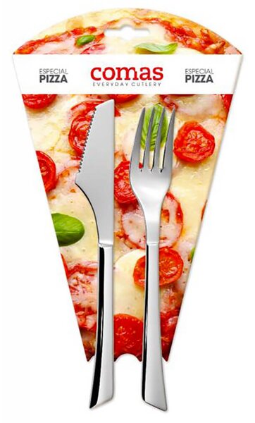 Coppia di Posate Forchetta e Coltello Napoli in Acciaio Inox per Pizza