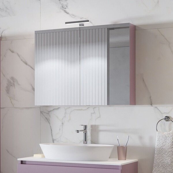 Specchiera bagno contenitore in legno 80x13x75 cm SP-80 - KAMALU