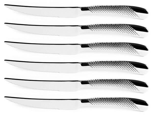 Set 6 Coltelli da Bistecca Lama Seghettata in Acciaio Inox Geometric
