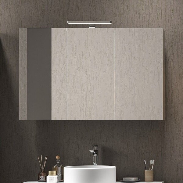 Specchio bagno contenitore in legno 100x13x75 cm SP-100 - KAMALU