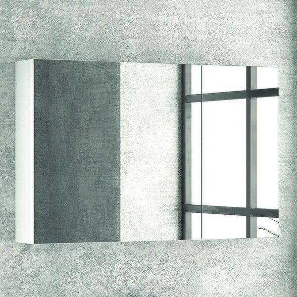 Specchio bagno contenitore in legno 100x13x75 cm SP-100 - KAMALU