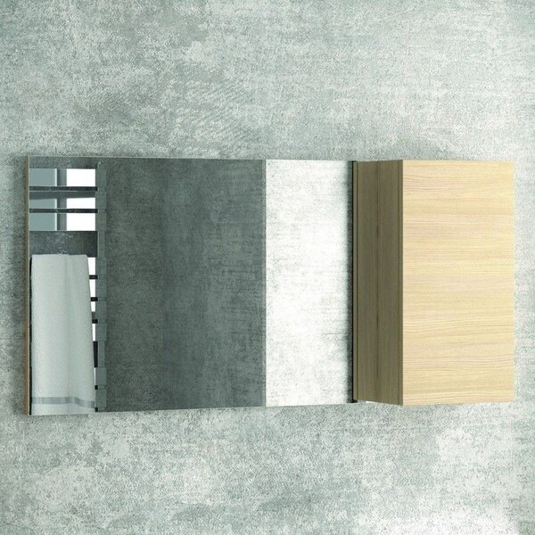 Specchio bagno 135cm contenitore a destra con 3 ripiani SP-135S - KAMALU