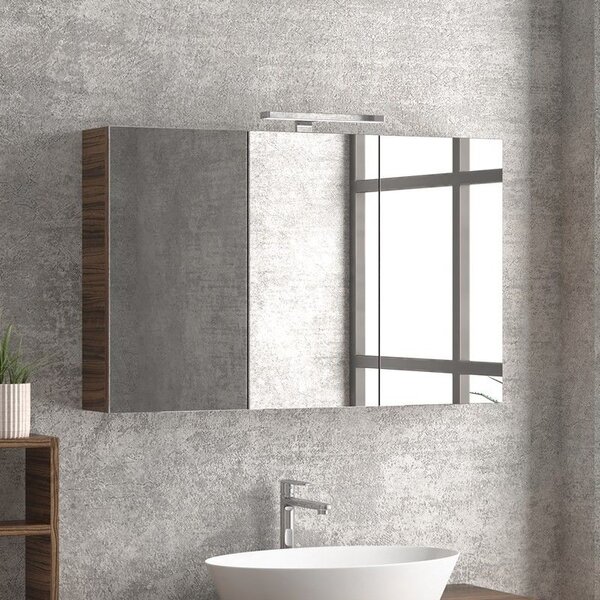 Specchio bagno contenitore in legno 100x13x75 cm SP-100 - KAMALU