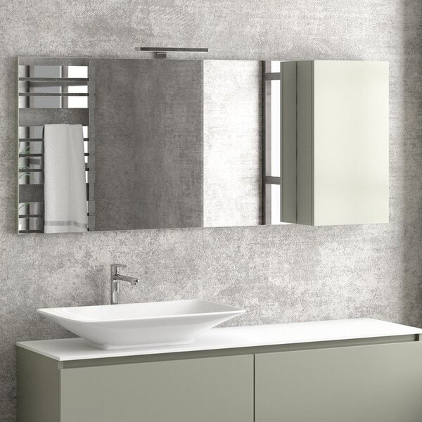 Specchio bagno 155cm pensile contenitore a destra SP-155S - KAMALU