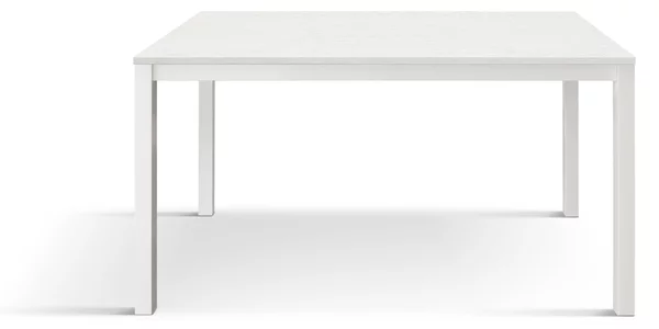 Tavolo allungabile bianco frassinato con basamento bianco in ferro 120x80