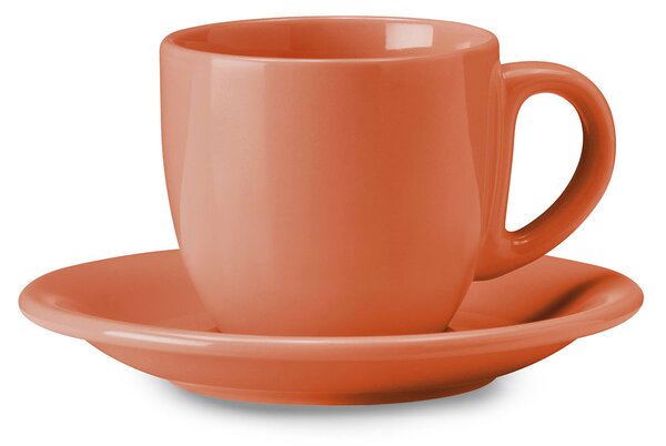 Tazza da The Cappuccino con Piatto in Gres Kaleidos Corallo
