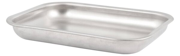 Teglia rettangolare bassa Non Stick in acciaio inox cm 25x18x4h