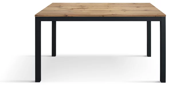 Tavolo allungabile rovere rustico con basamento nero in ferro 120x80