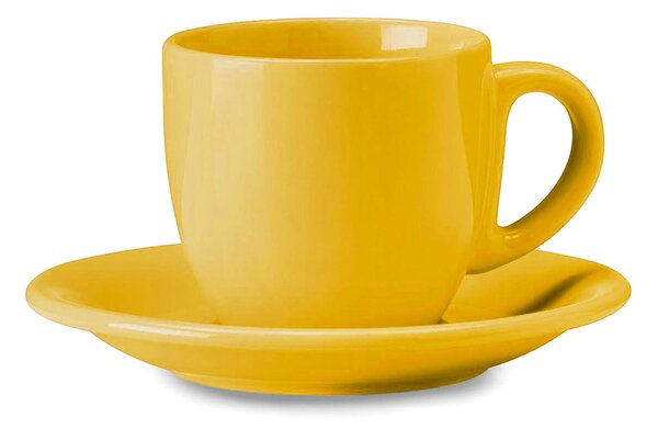 Tazza da The Cappuccino con Piatto in Gres Kaleidos Giallo