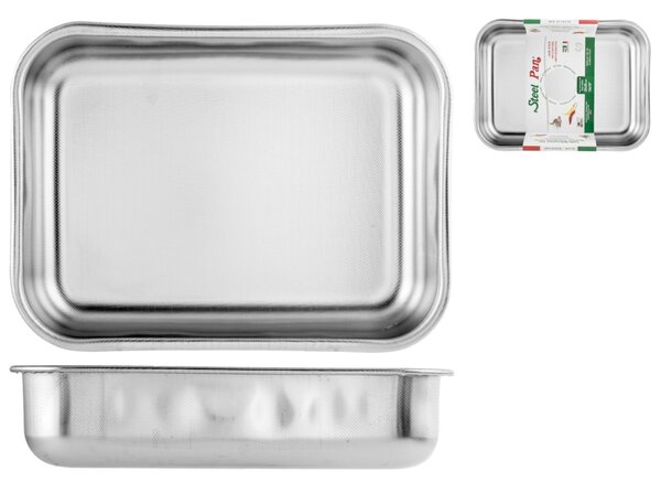 Teglia rettangolare alta Non Stick in acciaio inox cm 35x27x8h
