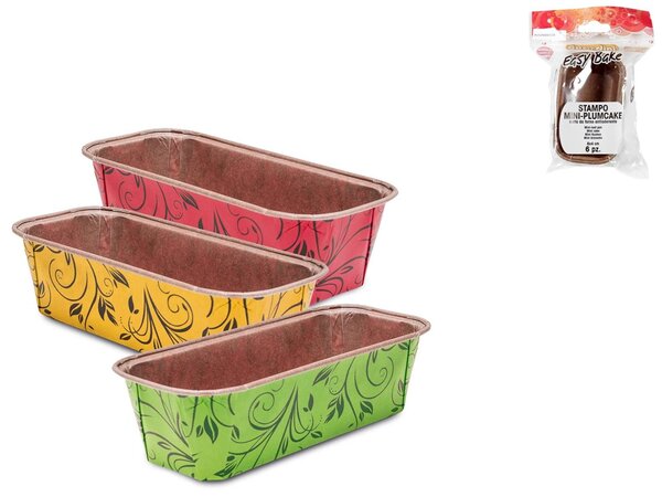 GUARDINI Set 6 Stampi Carta Plumcake Mini 8x4