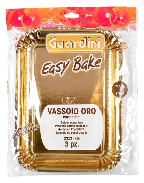 GUARDINI Set 3 Vassoi Carta Rettangolare cm 31x23