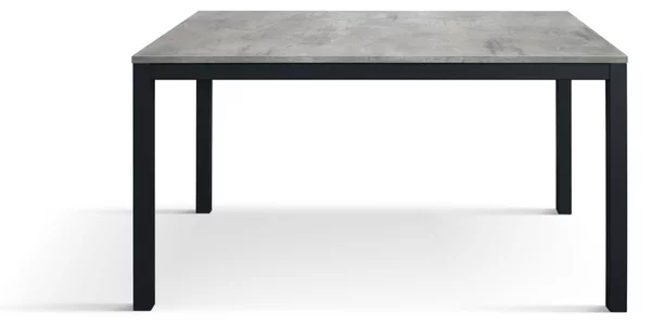 Tavolo allungabile grigio cemento con basamento nero in ferro 120x80