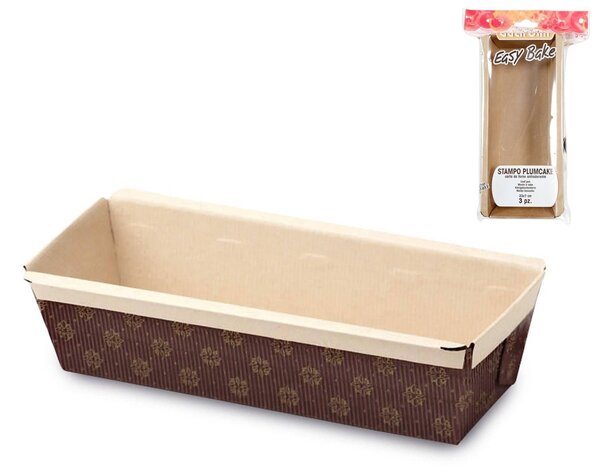 GUARDINI Set 3 Stampi Carta Plumcake Cm 23x7