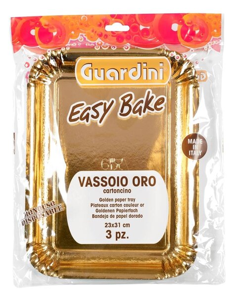 GUARDINI Set 3 Vassoi Carta Rettangolare cm 31x23