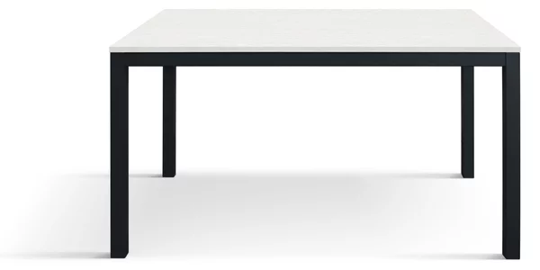 Tavolo allungabile bianco frassinato con basamento nero in ferro 120x80