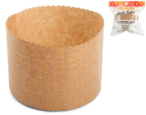 GUARDINI Set 2 Stampi Easybake In Carta Per Panettone Alto Cm 16x12h