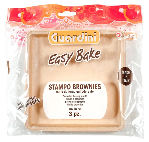 GUARDINI Set 3 Stampi Carta Brownies Cm 16x16