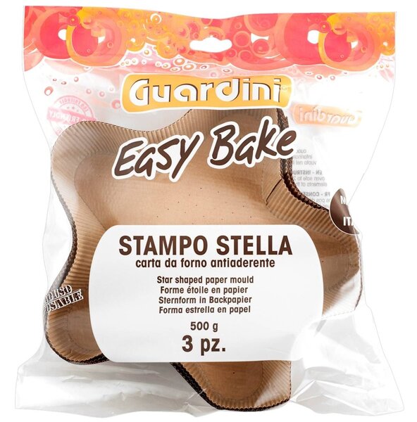 GUARDINI Set 3 Stampi Pandoro Stella Easybake In Carta Cm 25x25x6h