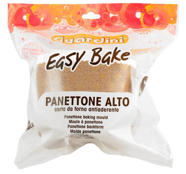 GUARDINI Set 2 Stampi Easybake In Carta Per Panettone Alto Cm 16x12h