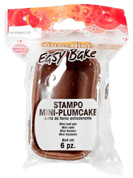 GUARDINI Set 6 Stampi Carta Plumcake Mini 8x4