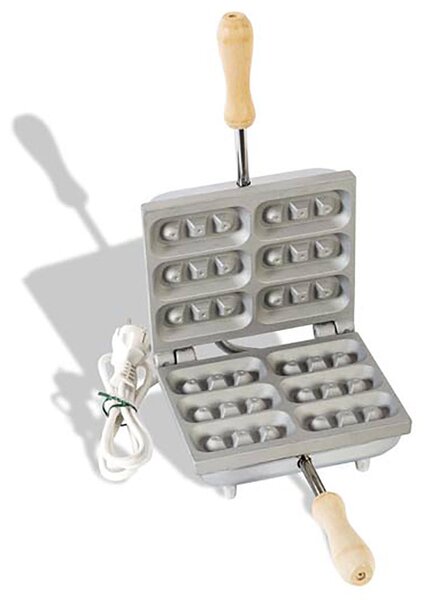 Biscottiera Elettrica 600W 6 Posti per Cialde Waffles e Mini Gaufres CBE Elettronica