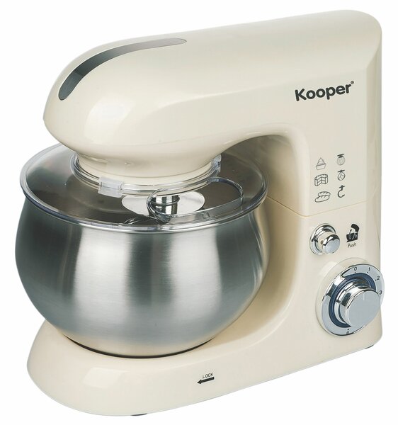 Impastatrice Planetaria 5 Litri 6 Velocità 1300W Ciotola in Acciaio Kooper Atena Avorio