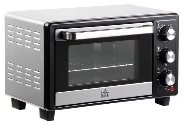 Fornetto Elettrico 1400W 16 Litri con Griglia e Teglia Argento e Nero