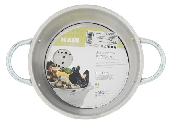 HABI Portacozze in alluminio 2 manici con griglia cm 20
