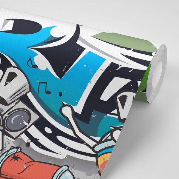Carta da parati – Scritta Street Art allegra con spray