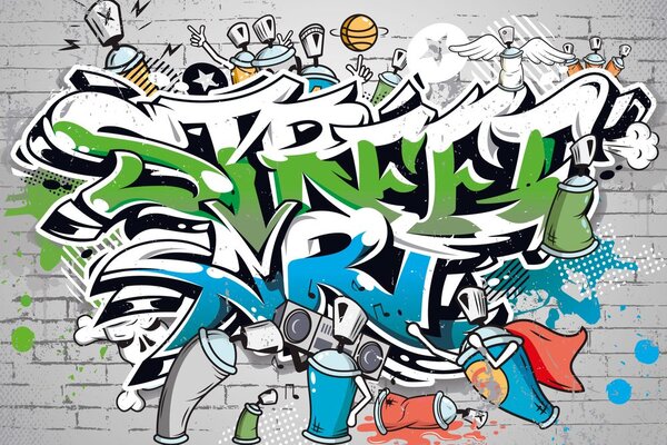 Carta da parati – Scritta Street Art allegra con spray