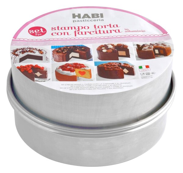 HABI Set 2 Pezzi stampo torta con farcitura bigusto in alluminio