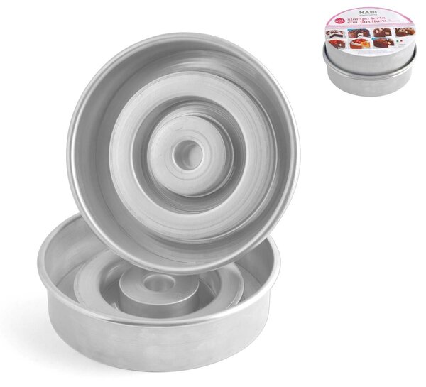 HABI Set 2 Pezzi stampo torta con farcitura bigusto in alluminio