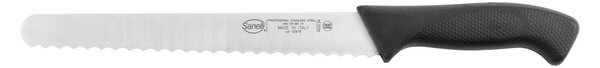 Coltello pane Skin in acciaio inox manico antiscivolo nero cm 24