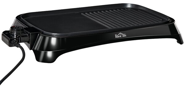 Griglia Elettrica Antiaderente 2 Piastre 1600W Vassoio Raccogli-Grasso Nero